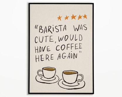 Retro Bonjour Dog Coffee Canvas Print Funny Dog Coffee Club Kitchen Wall Art Poster for Modern Living Room Bedroom Home Decor