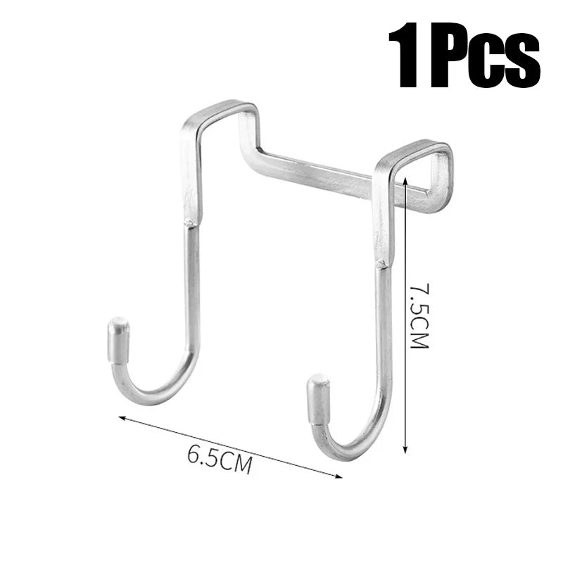 Door Hanger Hook Stainless Steel Double S-Shaped Storage Hook for Bathroom Kitchen Wall Door Organizer Wall Mounted Hooks