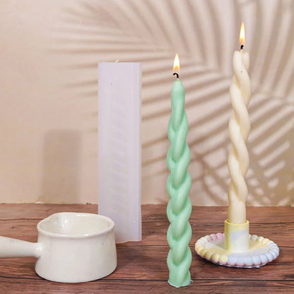 Geometric Spiral Candle Silicone Mold DIY Twisted Rod Wax Rod Silicone Mold Home Decor Tools Geometric Candle Making Supplies