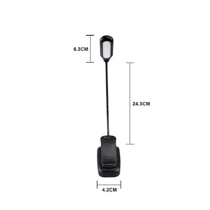 Adjustable LED Clip-On Book Lamp Table Battery Powered Flexible Study Learning Desk Lamp Portable Bedroom Reading Night Light