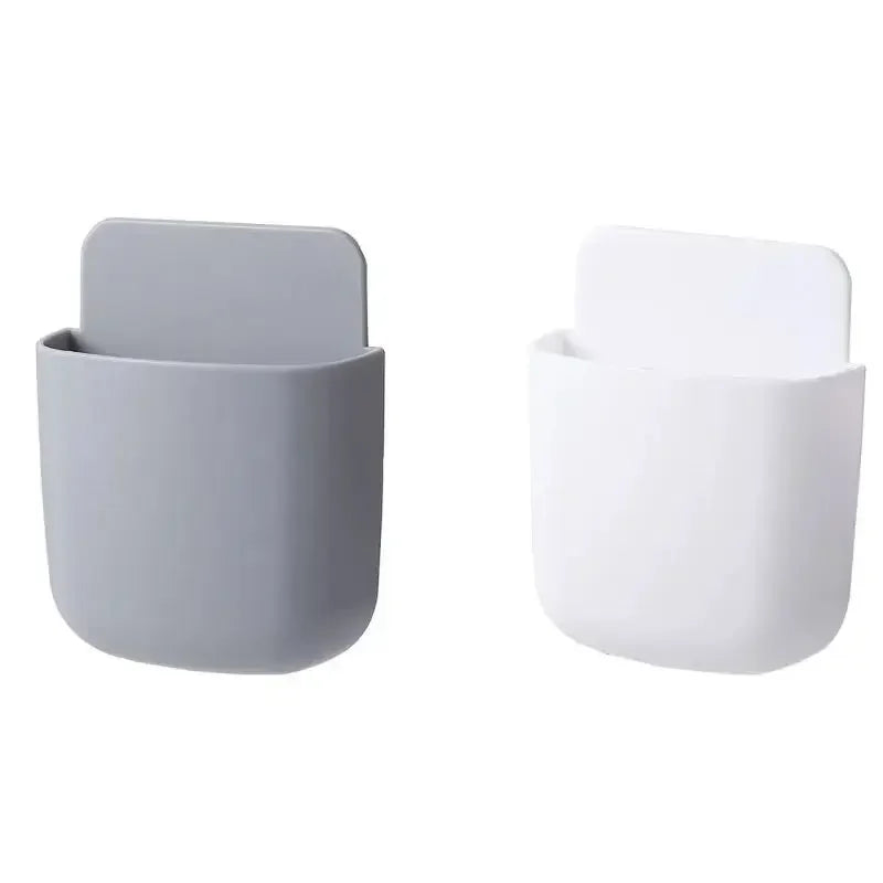 2PCS Wall Mounted Storage Box Household Living Room Conditioner Remote Control Bedside Phone Storage Holder Organizer Box1p2026