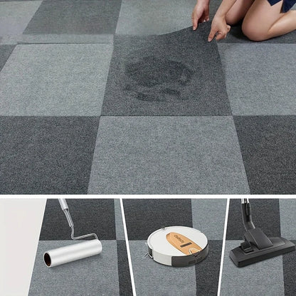 30X30cm Self-adhesive Anti Slip Splicing Block Floor Mute Rug Bedroom Mat Carpet Water Absorption and Anti Slip Living Room Home
