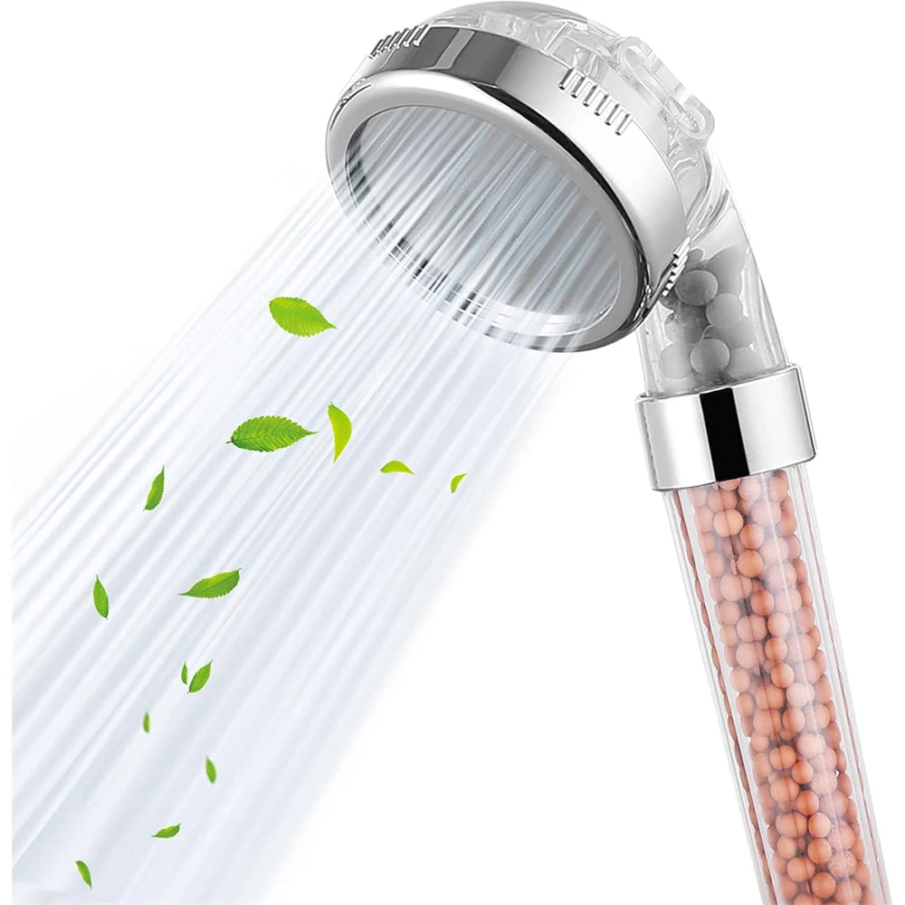 1PC ABS Filtered Shower Head Anti Limestone High-Pressure Water Saving Handheld Clear Showerheads with Filter Beads for Bathroom