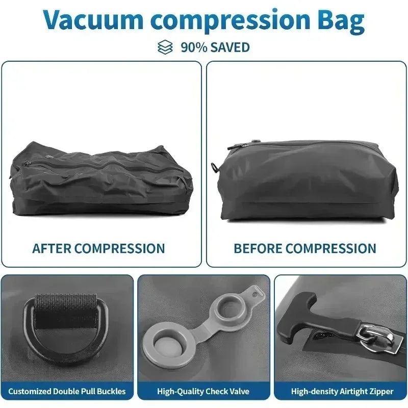 17L Vacuum Compression Bag with Air Pump Reusable Travel Clothing Storage Bag Compression Luggage Bag