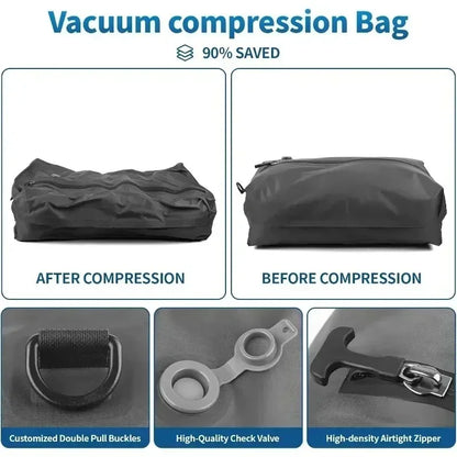 17L Vacuum Compression Bag with Air Pump Reusable Travel Clothing Storage Bag Compression Luggage Bag