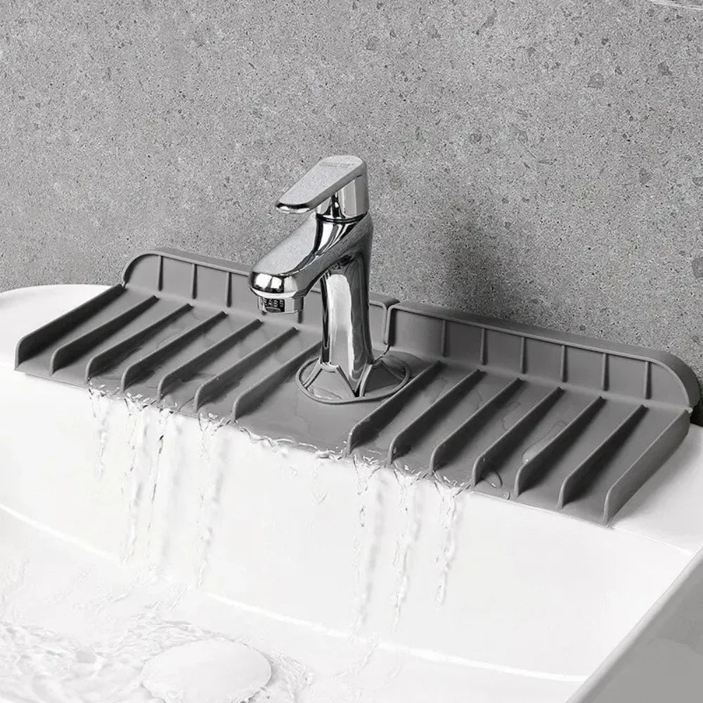 Silicone Faucet Mat Dish Soap Sponge Holder Sink Kitchen Countertop Drying Mat Bathroom Kitchen Sink Splash Guard Drain Pad
