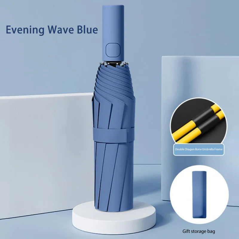24 Bone Folding Umbrella Fully Automatic Double Bone SPF 50 UV Protection Rain Resistance Strong Wind Resitance Umbrella