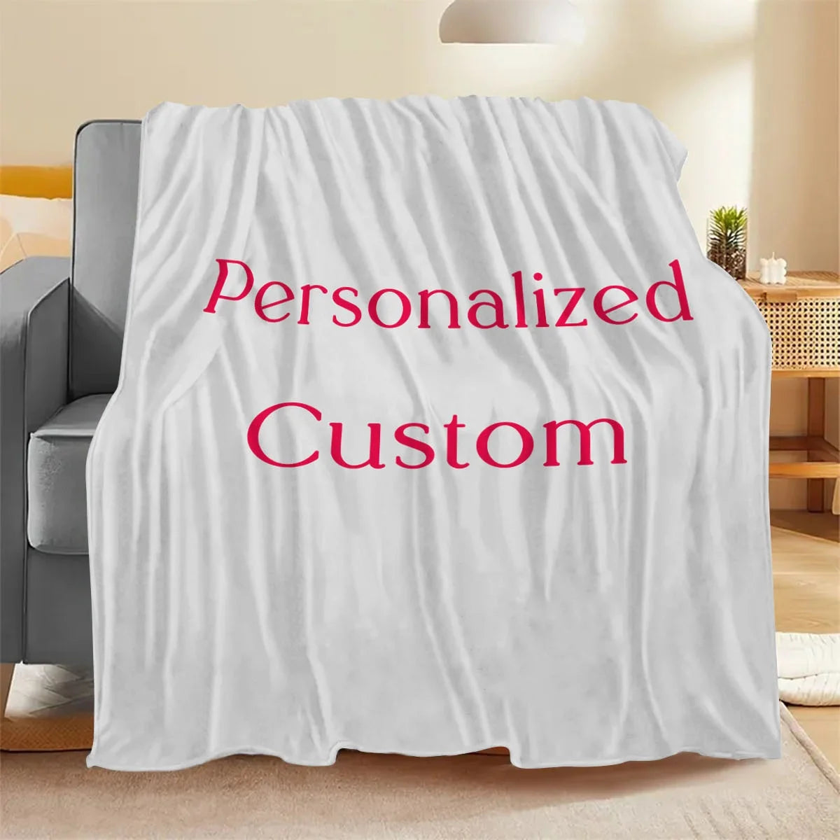 Personalized Custom Blanket with Photo - Unique Gift for Boyfriend Birthday Girls Dogs Guest Celebration Soft Comforter Throw