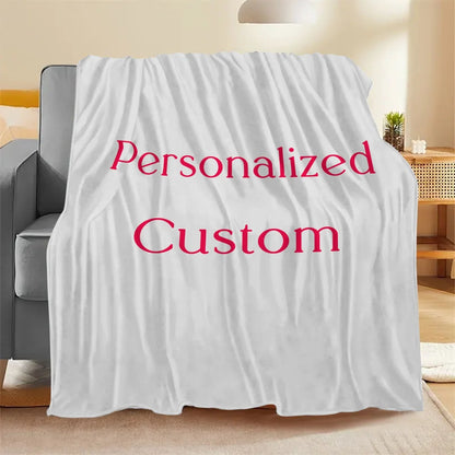 Personalized Custom Blanket with Photo - Unique Gift for Boyfriend Birthday Girls Dogs Guest Celebration Soft Comforter Throw