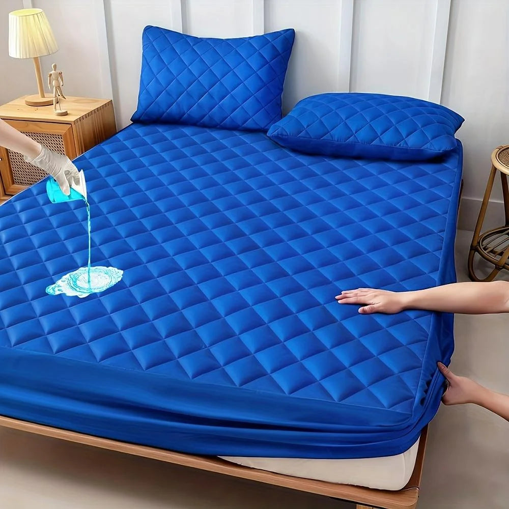 1pc Soft And Comfortable 100% Waterproof Mattress Protector, All-Season Cooling Breathable Noiseless Mattress Pad Cover, Thicken