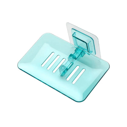 1PC Transparent Drain Soap Holder No Punch Paste Wall Mounted Shower Toilet Suitable For Plastic Storage Box