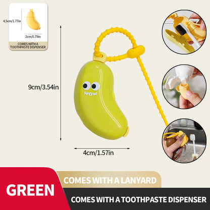 Banana toothbrush protective cap with toothpaste storage box - compact and convenient - essential toothbrush cover for travel