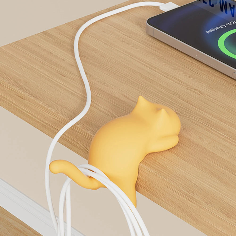 Cat Shaped No Trace Hooks, Damage-Free Wall Mount Holder Clip for Bag/Purse/Pencil Case on Desk Table Study Office
