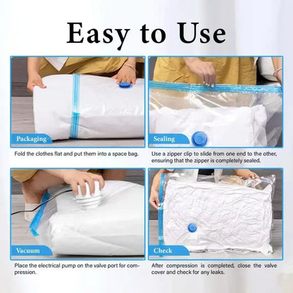 5Pcs Vacuum Storage Bags or 1Pcs Pump, Vacuum Seal Bag Space Saving Bags for Comforters Clothes Pillow Bedding Blanket Storage