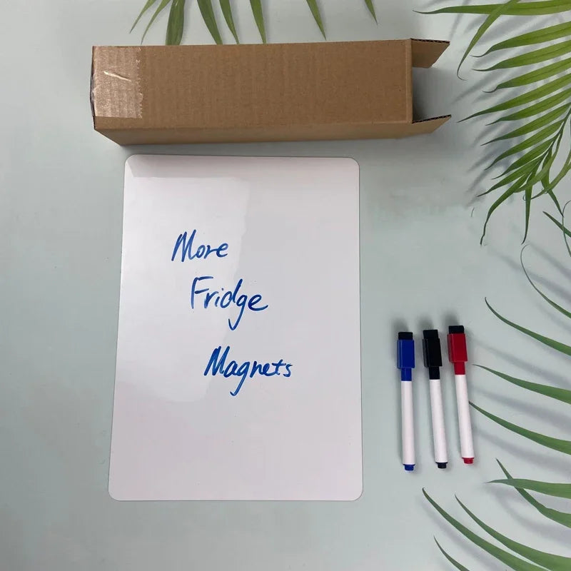 1Pc Flexible Magnetic Whiteboard Stickers A3+A4 with Erasable Markers Refrigerator Memo Board for Kitchen Grocery List