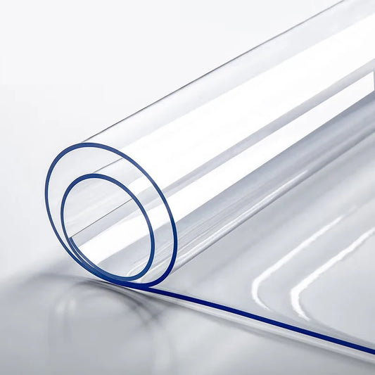 PVC Transparent Table Protector 0.7mm Thick Waterproof Oil-Proof Cover for Kitchen Desk and Dining Table Ideal for Home & Office