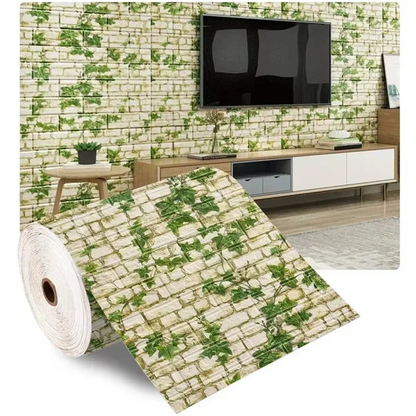 3D Self-Adhesive Wallpaper 70cm*1/5/10m Continuous Waterproof Brick Wall Stickers Living Room Bedroom Children's Room Home Decor