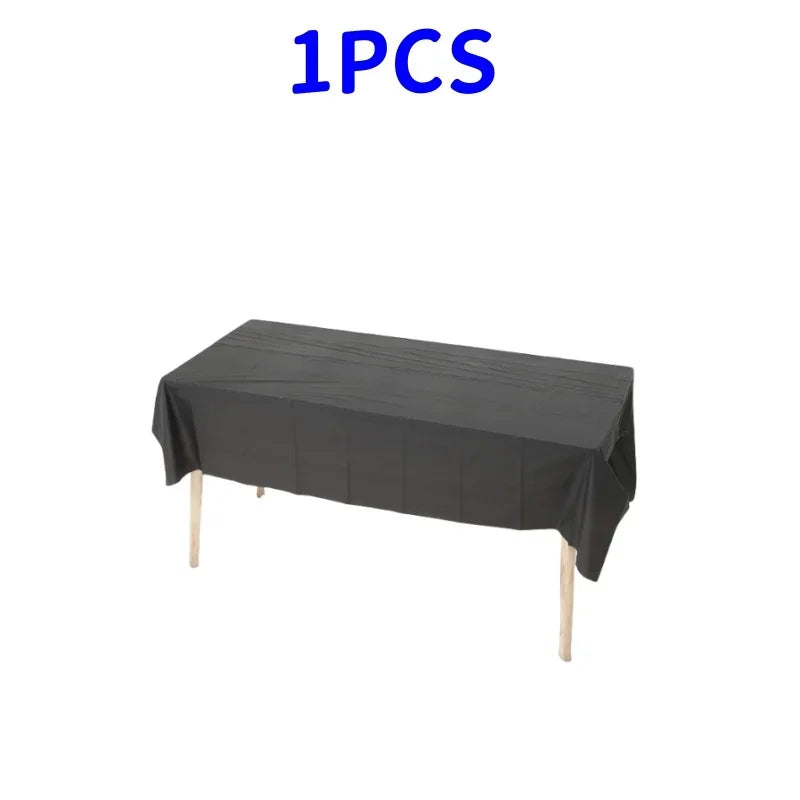 1pc Reusable Tablecloths 137x183cm BPA Free Plastic Dining Table Cover Cloth for Parties Picnic Camping Disposable Tablecloths