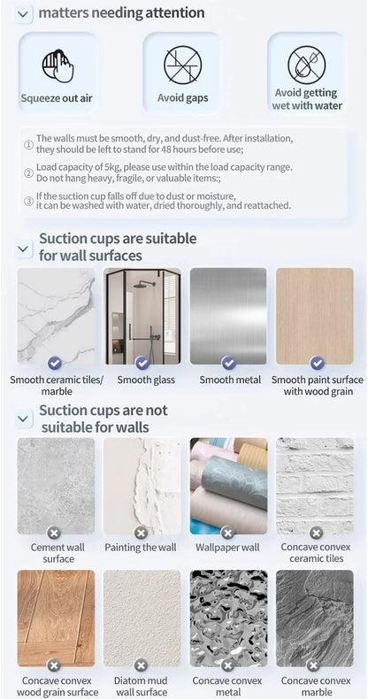 No Drill Suction Cup Suction Bathroom Rack Bathroom Shelf Toilet Space Aluminum Hanging Rack Bathroom Organizer Hang On The Wall