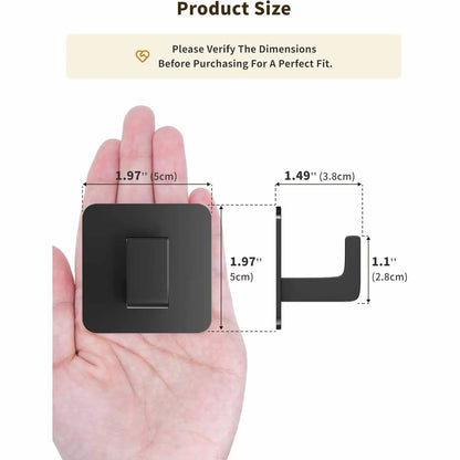 Black Self-Adhesive Wall Hooks Bathroom Towel Hook Living Room Door Back Keys Clothes Caps Hanger Robe Hook Storage Accessories