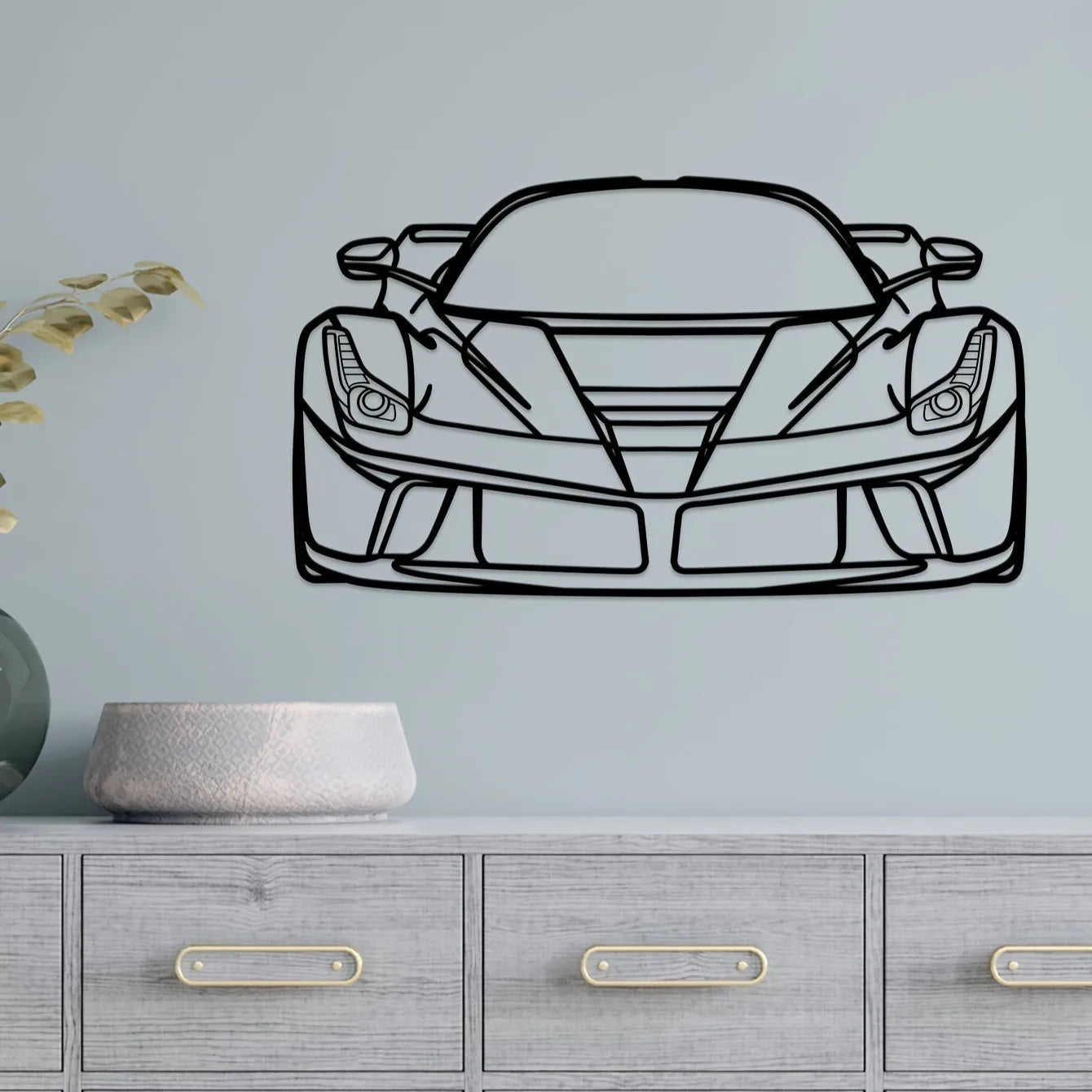HelloYoung Metal Racing Car Wall Art Durable Sports Decor for Kids Room