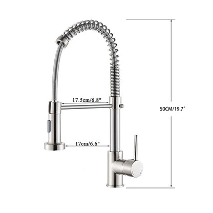 Brushed Nickel Kitchen Faucet Deck Mounted Mixer Tap 360 Degree Rotation Stream Sprayer Nozzle Kitchen Sink Hot Cold Taps Brass