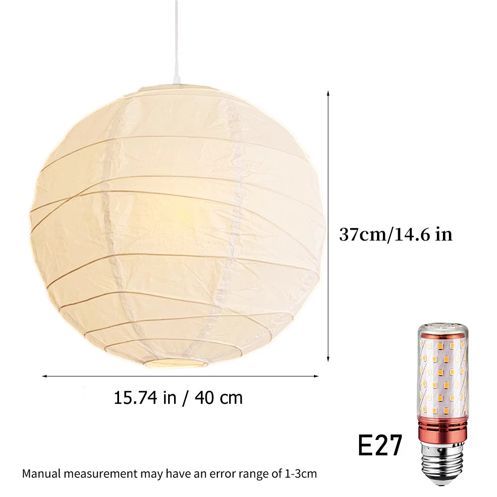 Noguchi Rice Paper Pendant Light for Home Decor Minimalist Japanese Paper Hanging Lamps For Living Room Home Decor Hanging Light
