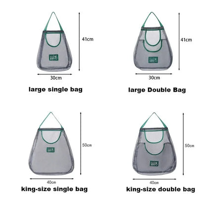 Reusable Mesh Storage Bags for Kitchen, Hanging Fruit Vegetable Organizer for Ginger Garlic Onion Potato