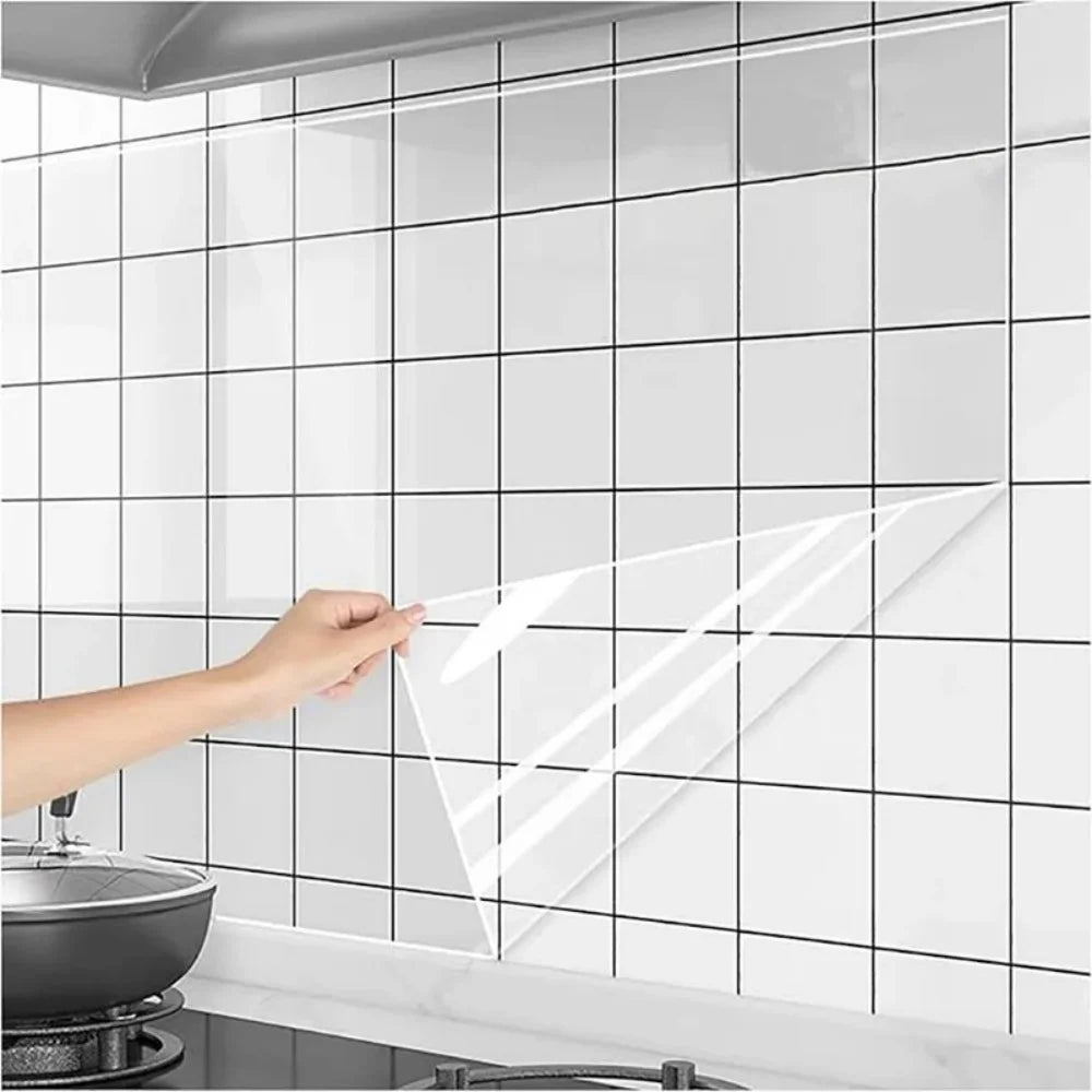 Transparent contact protective film decorative waterproof and oil resistant kitchen wall static wallpaper bedroom wall sticker