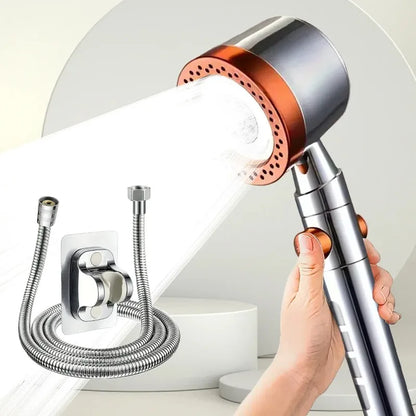 High Pressure Handheld Shower Head with One Button Stop Feature Water Saving Bathroom Accessory Set for Efficient Water Usage