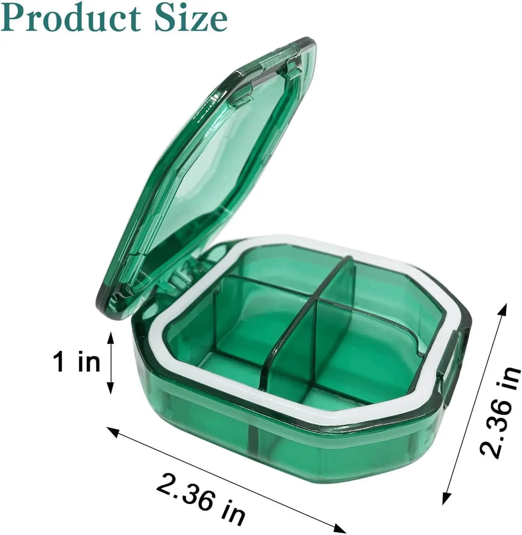 2Pcs 7 Days Pill Storage Box Mini Travel Portable Medicines Dispenser Box Multifunction Plastic Seven Compartment Sealer Box