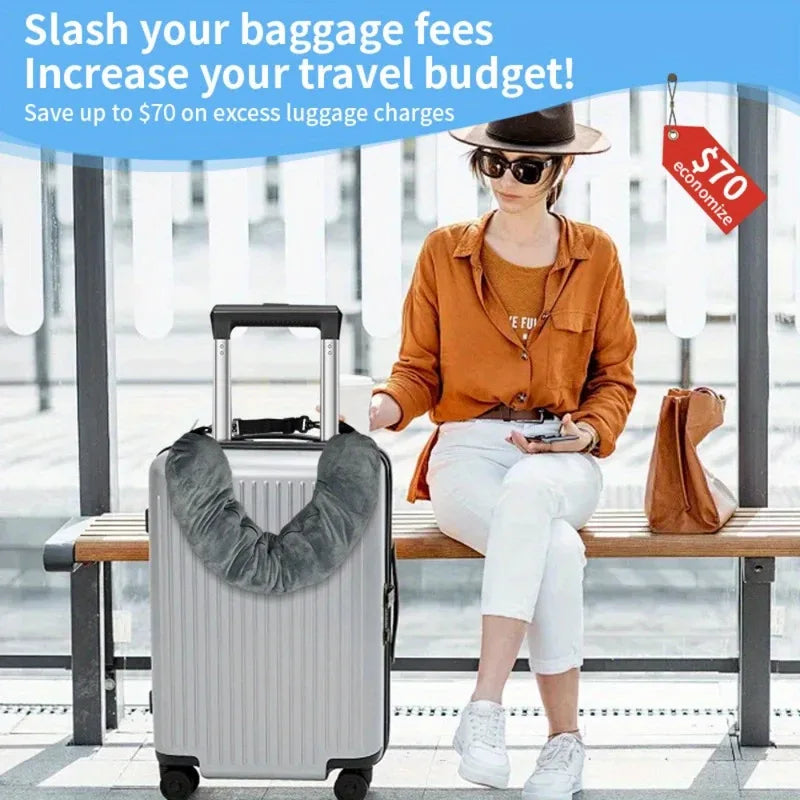 2026 NEW Fashion Travel Pillow With Storage Pouch, Adjustable Polyester Neck Support, Comfortable & Lightweight