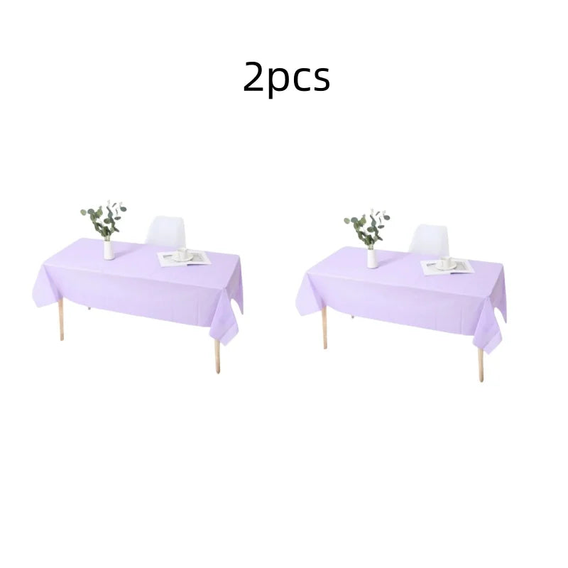 1pc Reusable Tablecloths 137x183cm BPA Free Plastic Dining Table Cover Cloth for Parties Picnic Camping Disposable Tablecloths