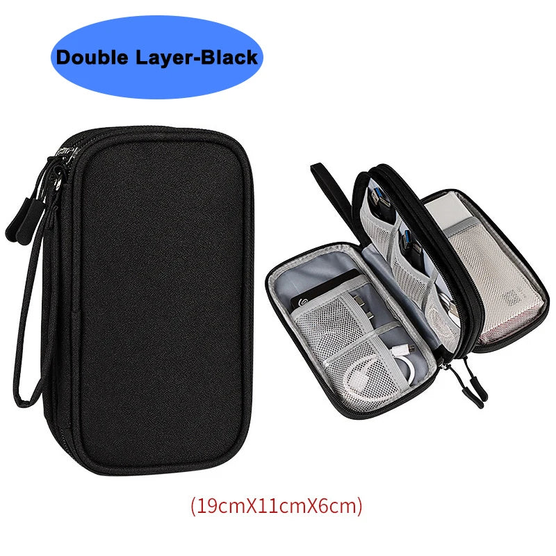 Waterproof Cable Storage Bag Digital Electronic Organizer Portable USB Data Line Charger Plug Storage Bag Travel Cable Organizer