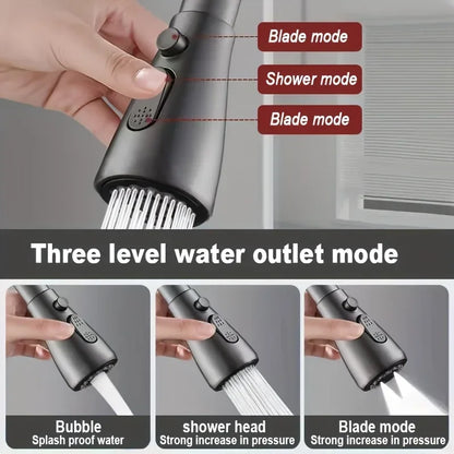 3 In1 Kitchen Replaceable Faucet Sprayer Nozzle ABS Durable Water Tap Water Basin Sink Shower Spray Head Multifunctional Hydrant