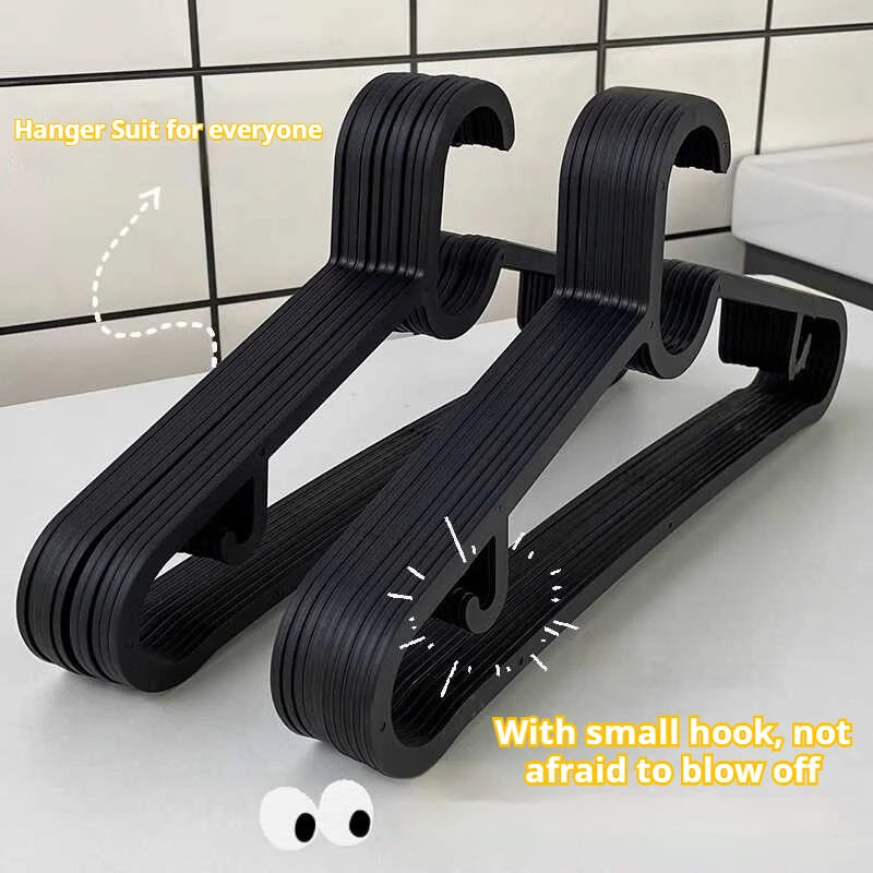 10Pcs Adult Plastics Clothes Hanging Rack Clothing Hanger Non-Slip Dry Portable Household Clothes Organizer Closet Space Saver
