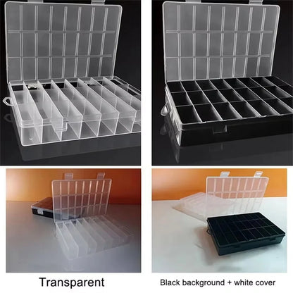 Clear 24-Compartment Plastic Storage Box – Organizer for Crafts, Beads, Jewelry & Small Items (1 Pack)