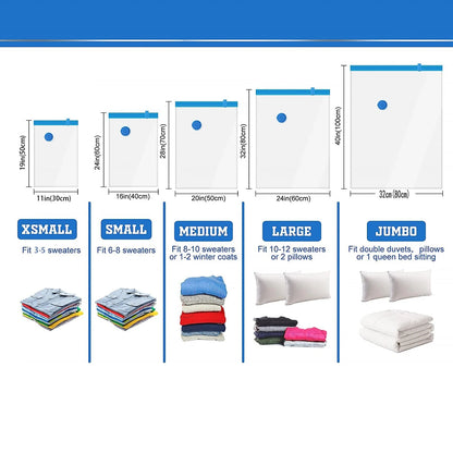 3-5PCS Vacuum Storage Bags, Space Saver Bags  Compression for Comforters and Blankets Clothes Travel Packing Organizer