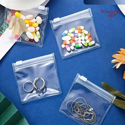 5Pcs Travel self-sealing storage bags Bags Jewelry Gift Storage Bag mini transparent carry all bags lightweight dust-proof