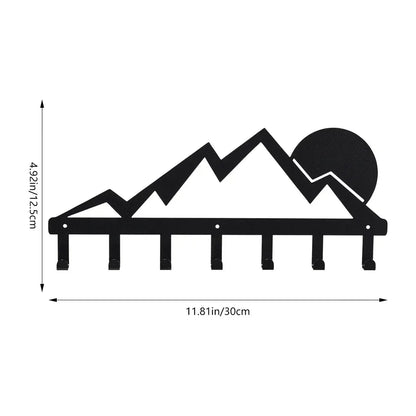 CIFBUY Key Holder Wall Mounted Key Hooks For Wall Decorative With 5 Hooks Black Metal Key Organizer Rack Hanger Iron Art Artwork