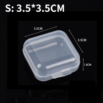 60/6PCS Mini Storage Box Transparent Plastic Jewelry Storage Box Container Portable Earring Ring Earplugs Packaging Storage Case
