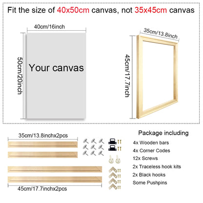 35x45 40x50cm Natural Wooden Picture Frame For Wall Canvas Frame Diamond Painting Frame Picture Poster Wall Frame Home Decor