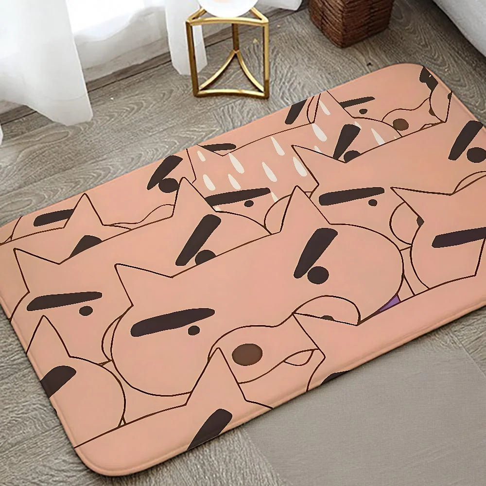 B-Buriburi-zaemon Floor Mat Graphic Printed Flannel Doormats For Bathroom Kitchen Entrance Carpet Home Decor