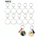 10pcs Transparent Photo Frame Keychain Tassels Snap-In Custom Insert Photo Acrylic Blank Keyring Clear Blank Picture Pendant