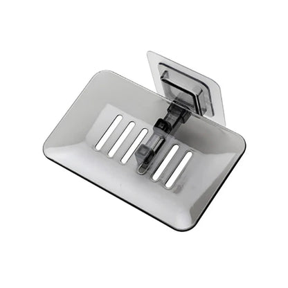 1PC Transparent Drain Soap Holder No Punch Paste Wall Mounted Shower Toilet Suitable For Plastic Storage Box