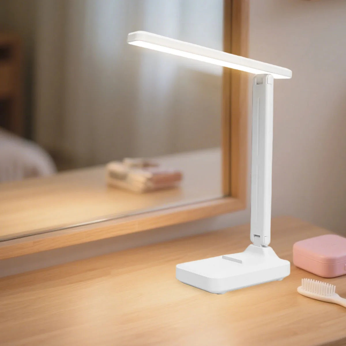 Single-Head LED Folding Desk Lamp，Eye Protection Reading Night Light，Touch Dimmable，800mAh Chargeable battery