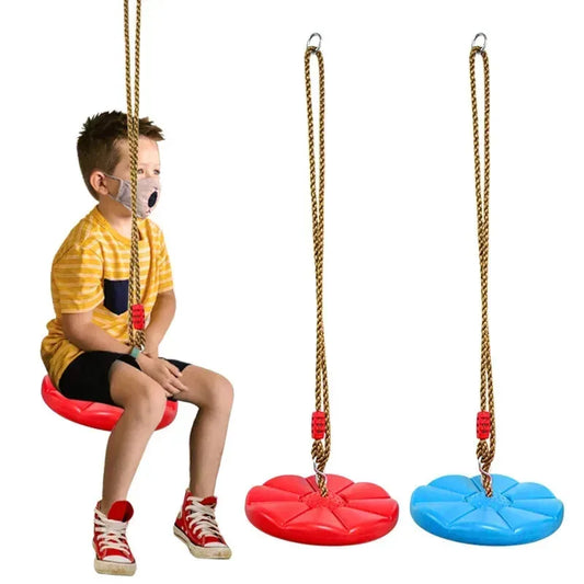Children's Disc Swing, Indoor and Outdoor Sports for Kids, Red and Blue Thickened Octagonal Petal Swing, Hanging Swing Toy, Rock