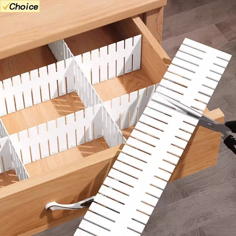 4/8 Pieces Adjustable Drawer Divider Partition Durable Storage Cosmetic Socks Underwear Drawer Clothes Organizer Cabinets