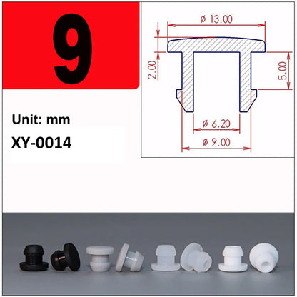 Silicone Rubber Caps T Type Plug Cover Snap-on Gasket Blanking End Seal Stopper 2.5mm-15mm Black/White/Gray/Transparent