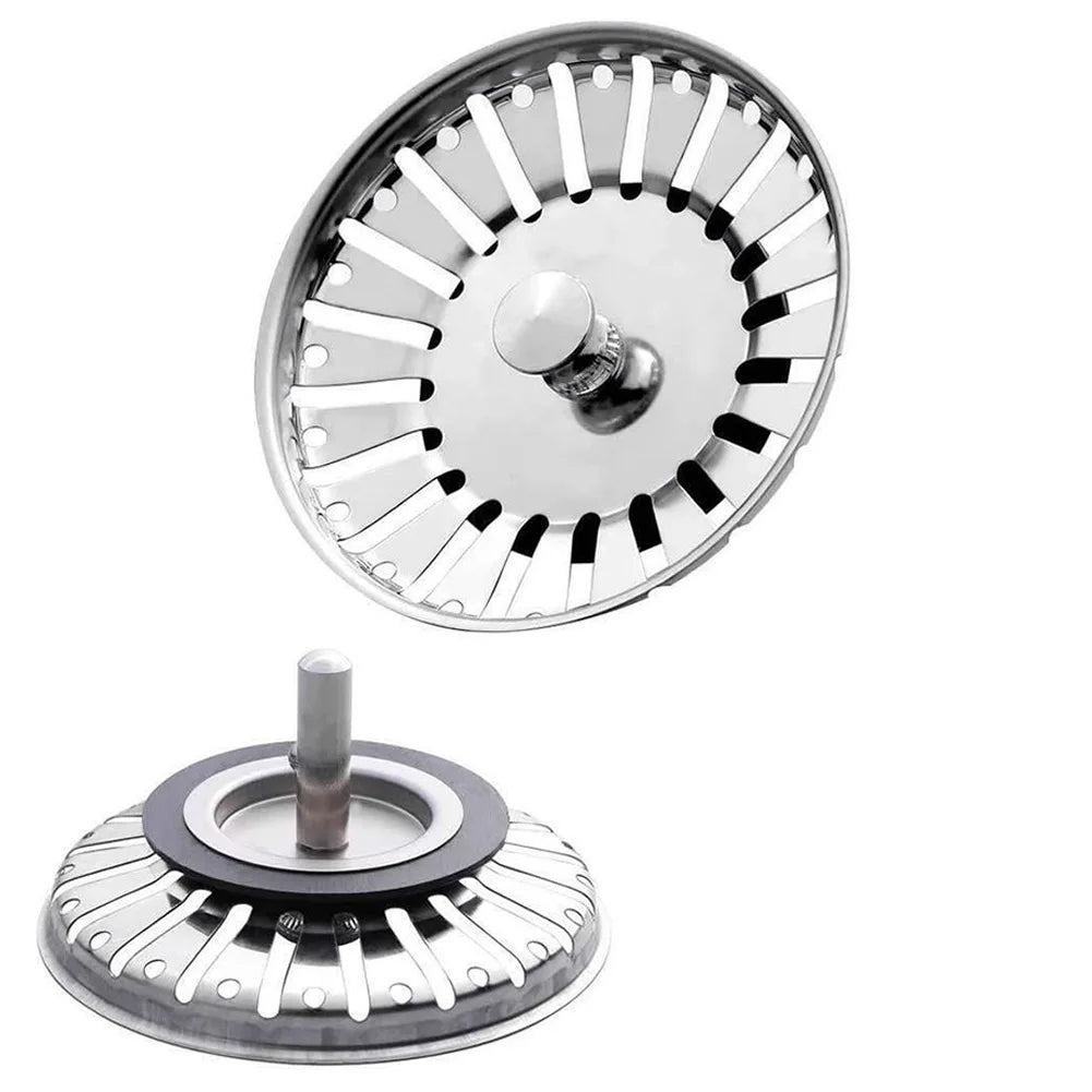 84mm Kitchen Sink Strainer Drains Filter Plug Stainless Steel Drain Waste Stopper Floor Drain Bathroom Hair Stoppers